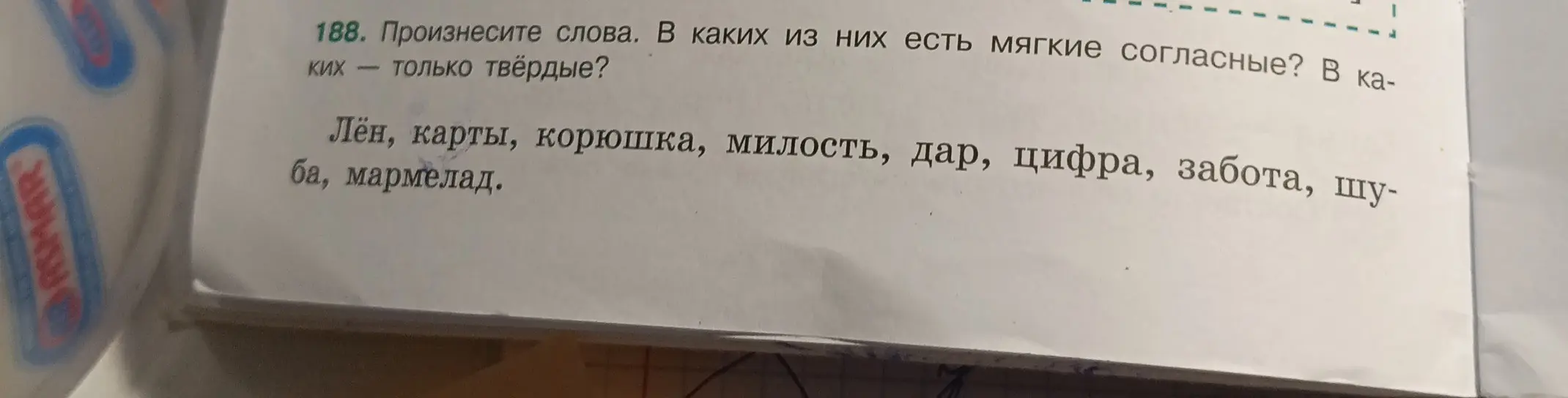 Произнеси слова и определи, в каких из них есть мягкие согласные, а в каких только твёрдые.