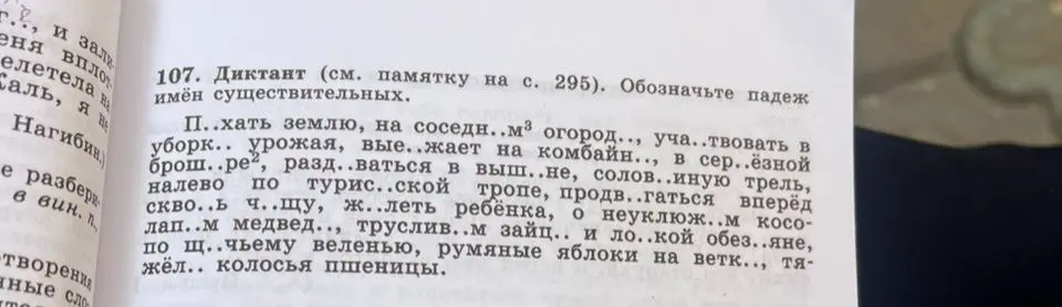 Вставь пропущенные буквы и обозначь падеж имён существительных.