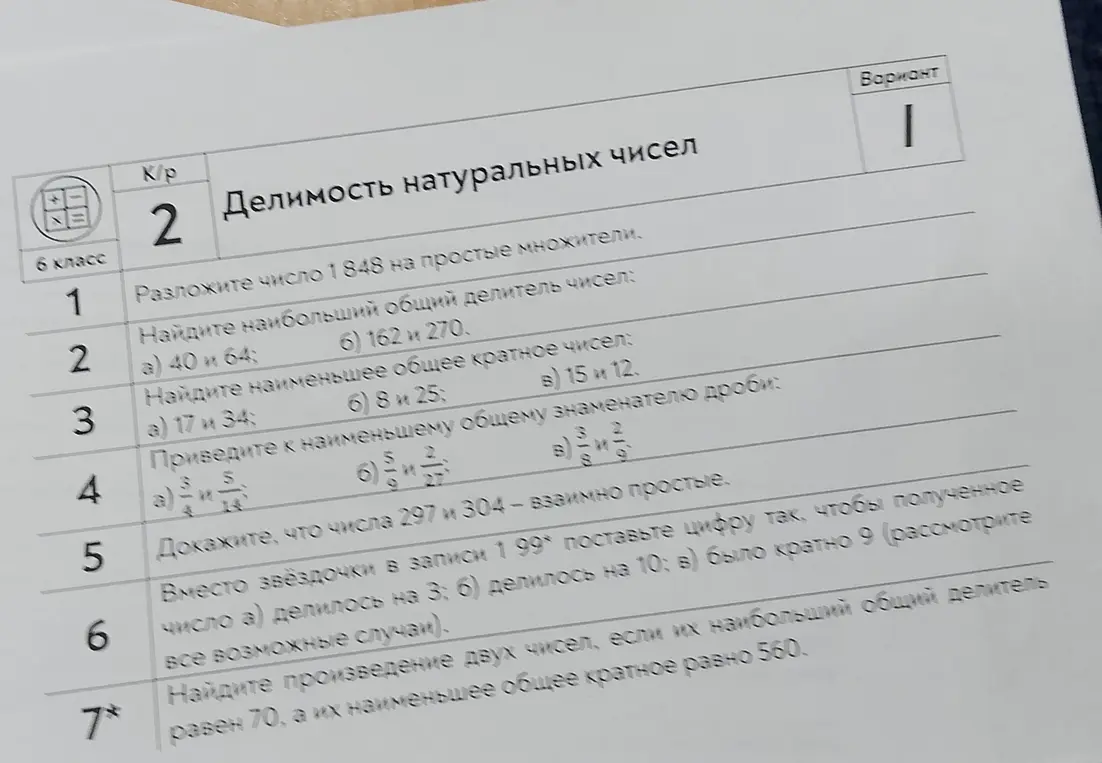 Разложи число 1848 на простые множители.