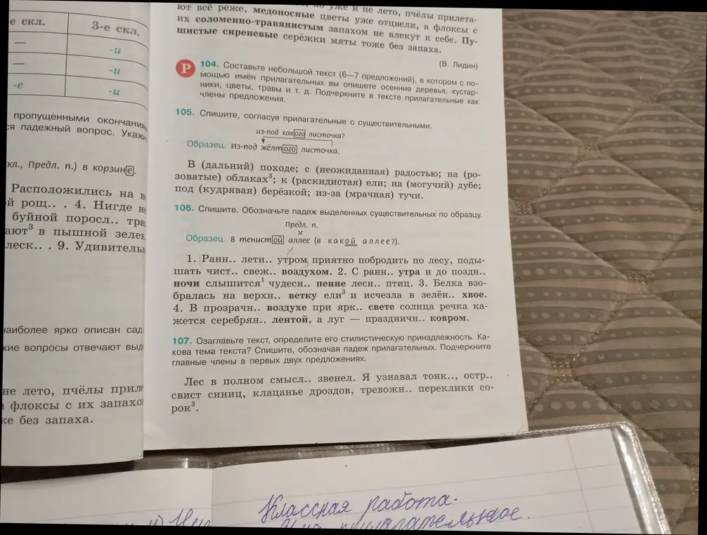 Выполни упражнения 105, 106 и 107