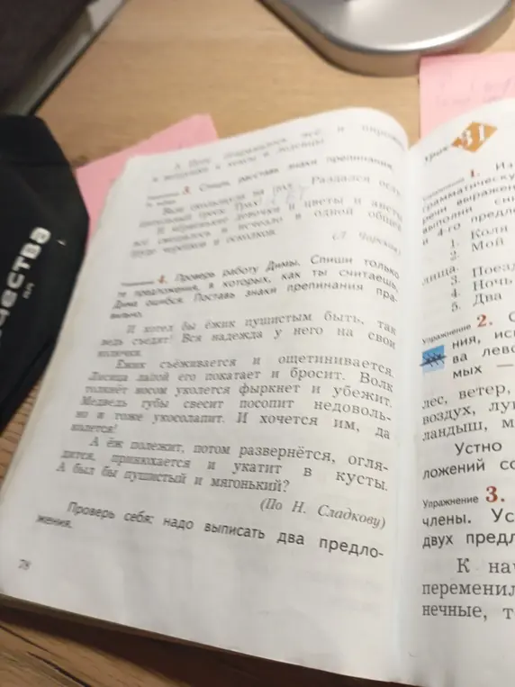 Выпиши два предложения из текста Н. Сладкова.