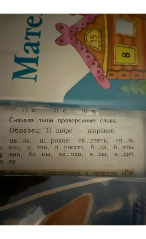 Напиши проверочные слова: цвела, широкие, свистеть, снега, текло, пятно, держать, беда, банты, ровно, блины, звезда, весы, ведро, низу.