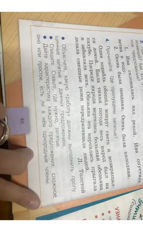 Прочитай текст, найди пропущенные запятые, объясни их роль, спиши текст с запятыми и дай характеристику предложений.