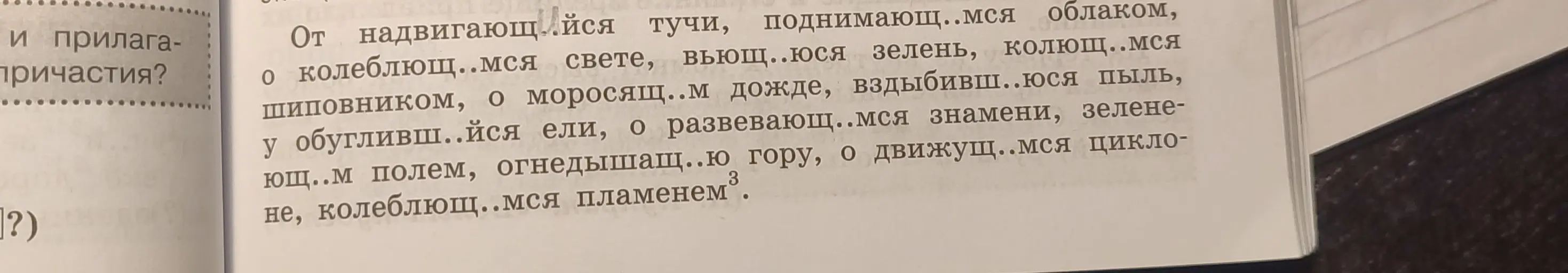 Вставь пропущенные буквы в окончаниях причастий.