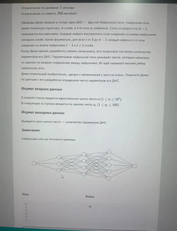 Помоги Диме определить число параметров его ДНС.