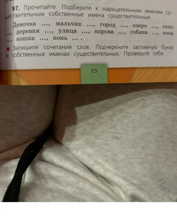 Подбери к нарицательным именам существительным собственные имена существительные.