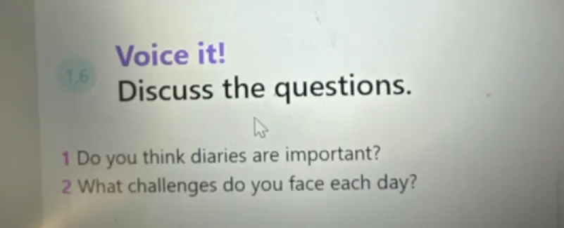 Обсуди вопросы: 1. Do you think diaries are important?