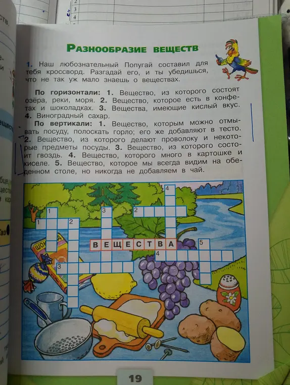 Разгадай кроссворд на тему "Разнообразие веществ".