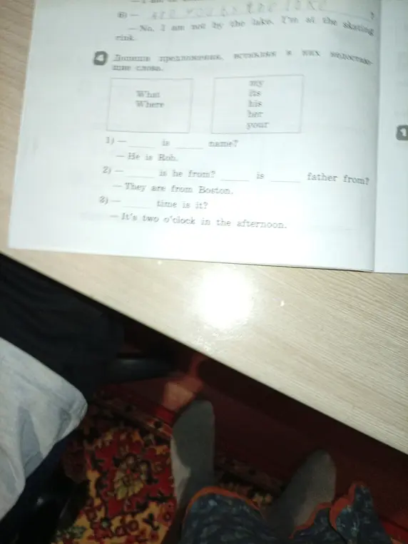 Заполни пропуски в предложениях, вставляя подходящие слова.