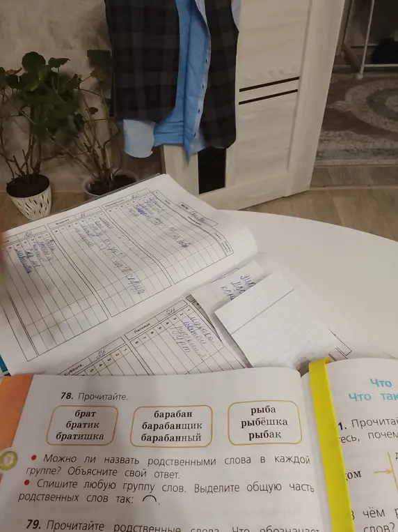 Спиши любую группу слов. Выдели общую часть родственных слов так.