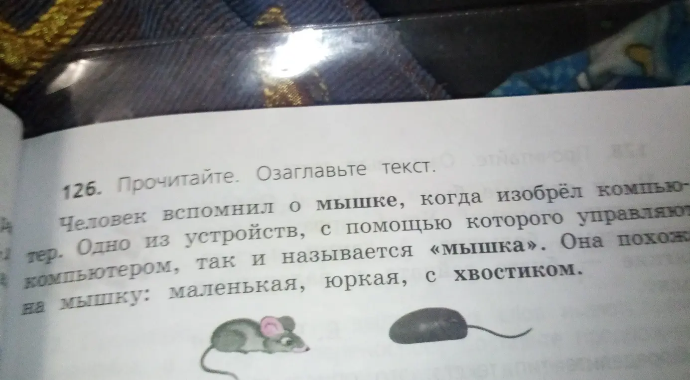 Озаглавь текст про компьютерную мышку