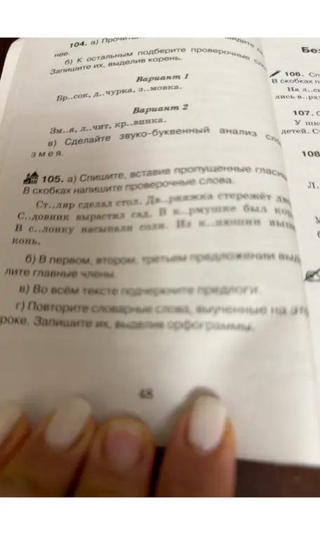 Выполни задания 104 и 105 по русскому языку