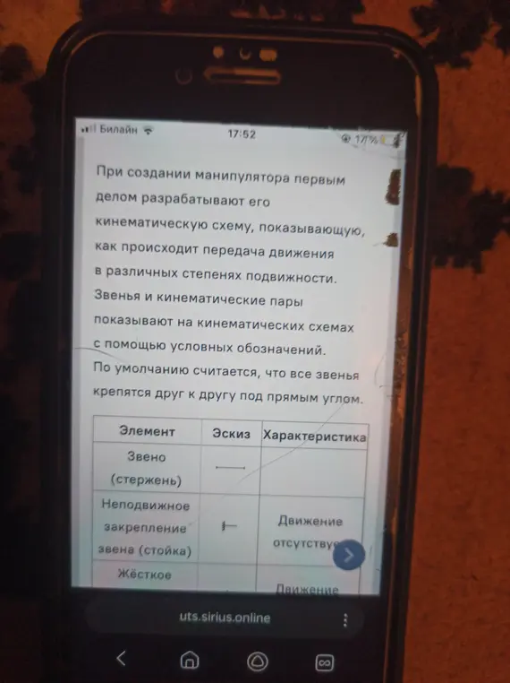 Определи, у какого манипулятора рабочая область имеет форму прямоугольника?