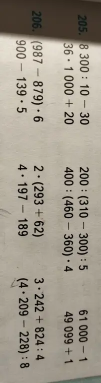 Реши примеры: 8300:10-30, 36*1000+20, 200:(310 - 300):5, 400:(460-360)*4, 61000-1, 49 099 + 1, (987-879)*6, 900-139.5, 2*(293+62), 4*197-189, 3*242 +824:4, (4*209-228):8