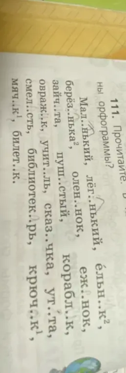 Прочитай и вставь пропущенные буквы.