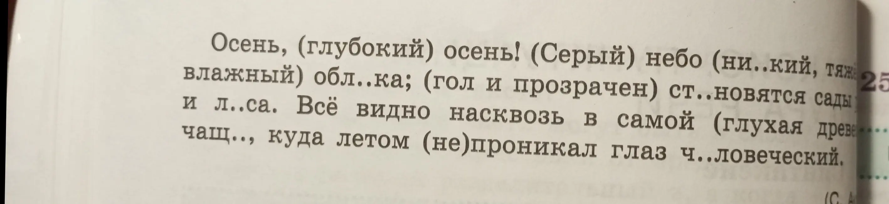 Вставь пропущенные буквы в тексте.