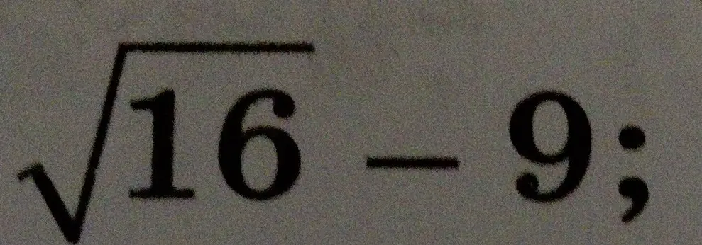 Вычисли значение выражения \sqrt{16-9}