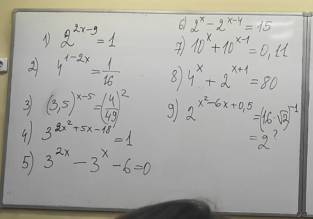 Реши уравнение 1) $2^{2x-9}=1$