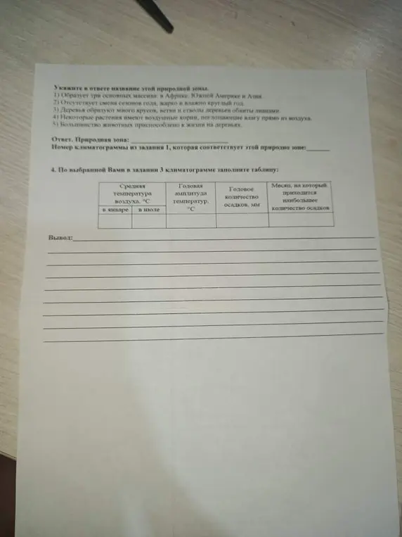 Укажи название природной зоны по описанию.