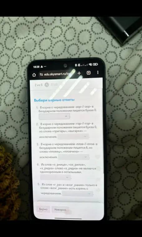 Выбери верные ответы про корни с чередованием.