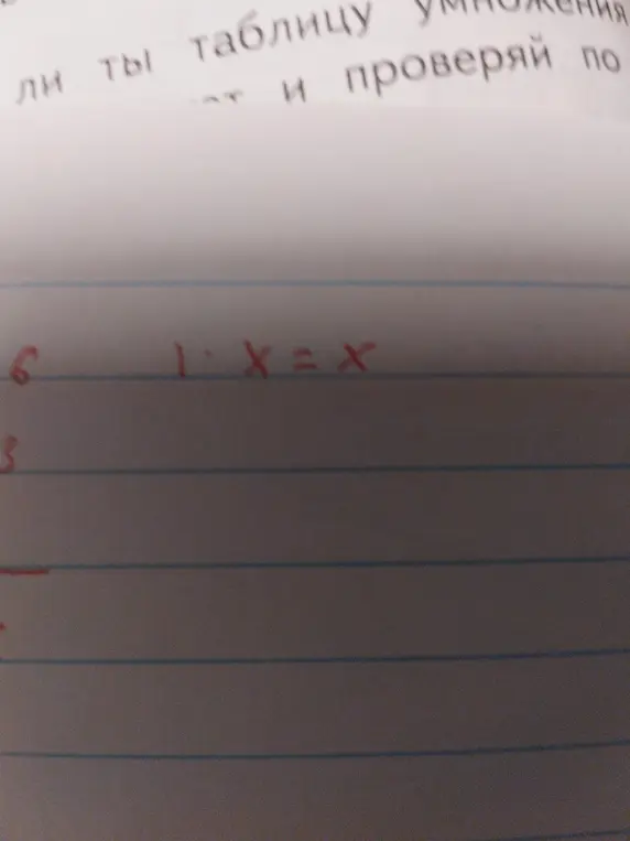 Объясни, почему 1 * x = x