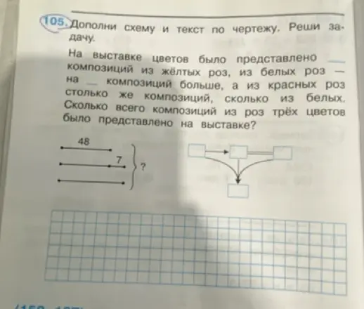 Дополни схему и текст по чертежу и реши задачу.