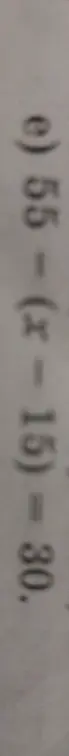 Реши уравнение 55 - (3x - 15) = 20