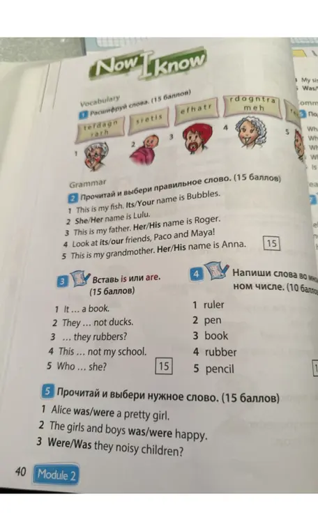 Прочитай и выбери правильное слово в упражнении 2
