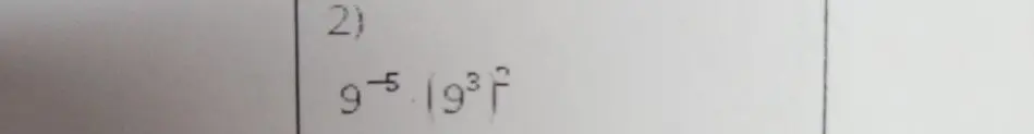 Упрости выражение $9^{-5} \cdot (9^3)^2$