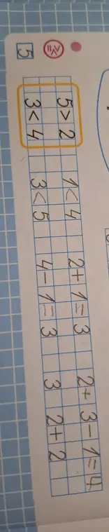 Сравни числа 3 и 4, 5 и 2