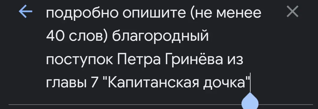 Опиши подробно (не менее 40 слов) благородный поступок Петра Гринёва из главы 7 "Капитанская дочка"