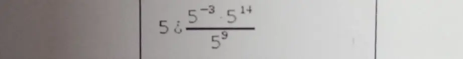 Упрости выражение $\frac{5^{-3} \cdot 5^{14}}{5^{9}}$