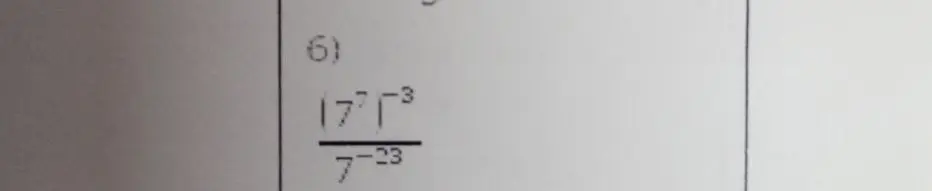 Реши выражение (7^7 * 7^-3) / 7^-23