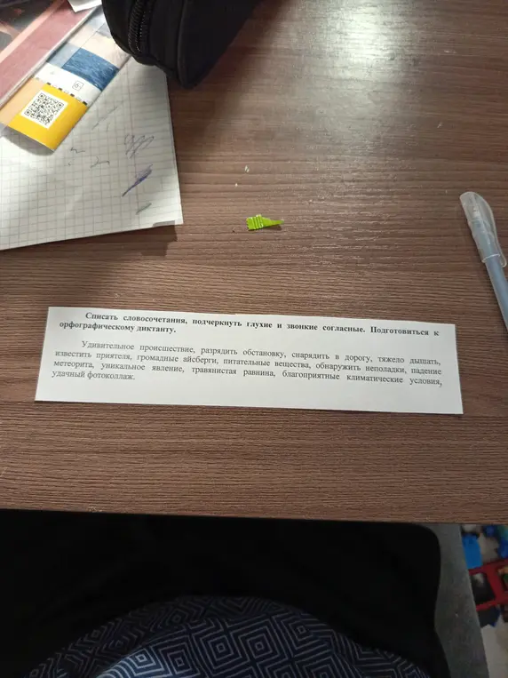 Спиши словосочетания, подчеркни глухие и звонкие согласные.