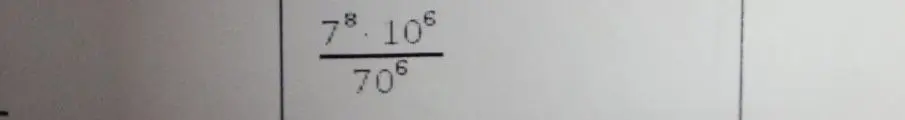Вычисли значение выражения $\frac{7^8 \cdot 10^6}{70^6}$