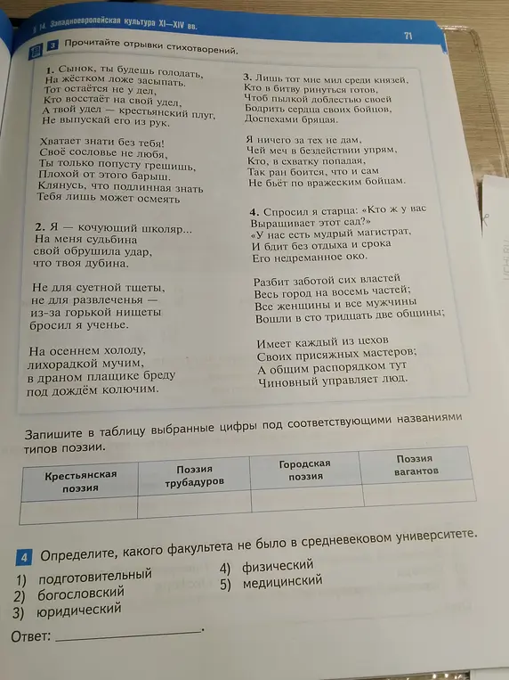 Определи, какого факультета не было в средневековом университете.