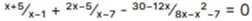 Реши уравнение (x+5)/(x-1)+(2x-5)/(x-7)-(30-12x)/(8x-x^2-7)=0 через дискриминант.