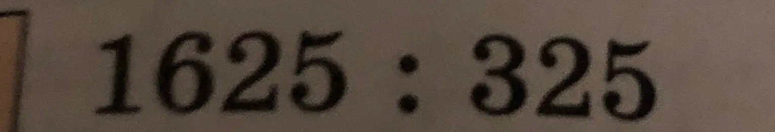 Выполни деление 1625 на 325
