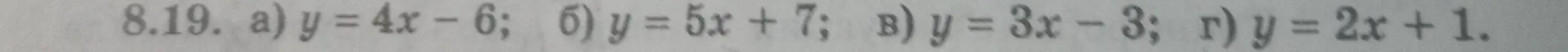 Перечисли уравнения: y = 4x - 6; у = 5x + 7; у = 3x-3; y = 2x + 1.