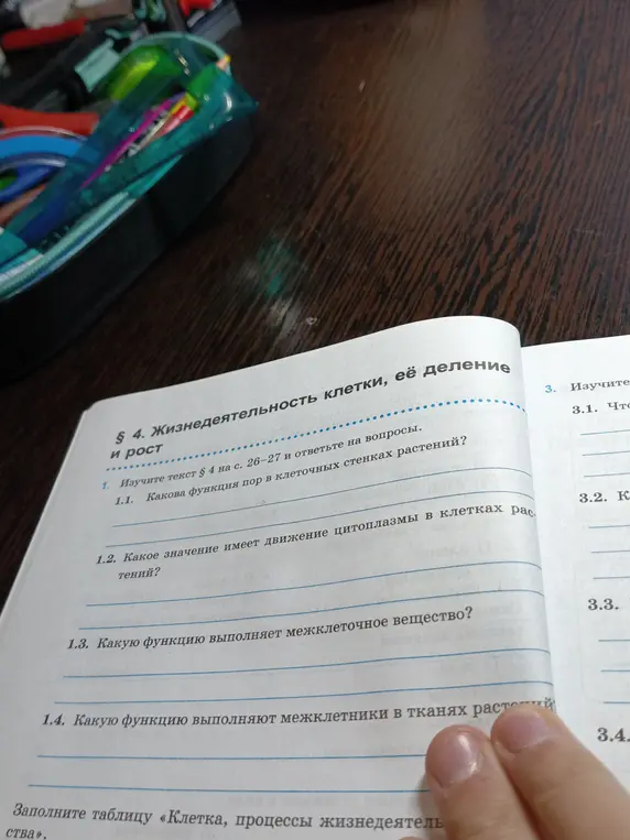 Изучи текст параграфа 4 на страницах 26-27 и ответь на вопросы: Какова функция пор в клеточных стенках растений?