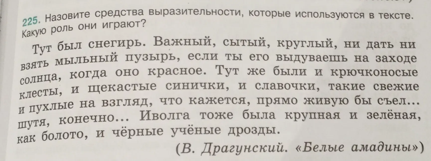 Назови средства выразительности, которые используются в тексте, и какую роль они играют.