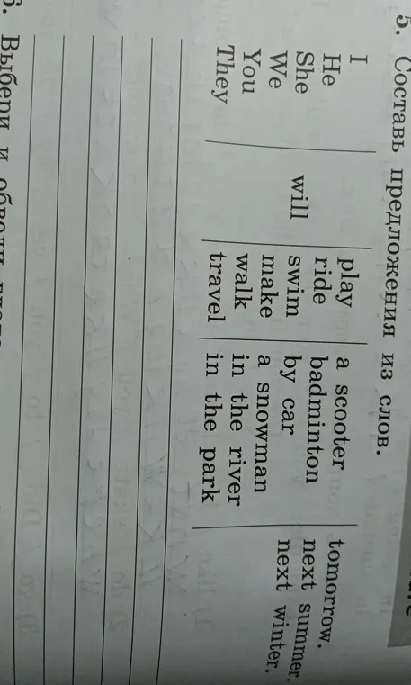 Составь предложения из слов.