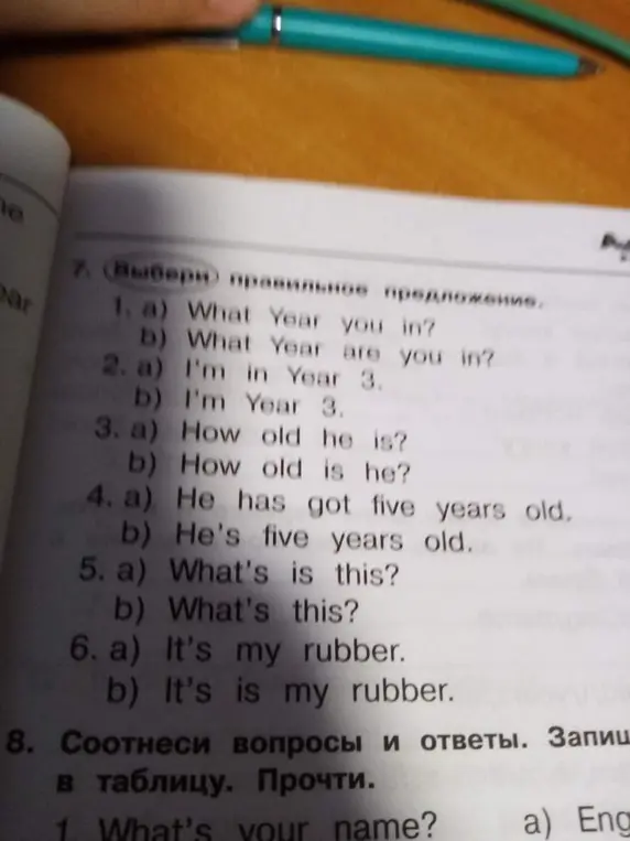 Выбери правильное предложение.