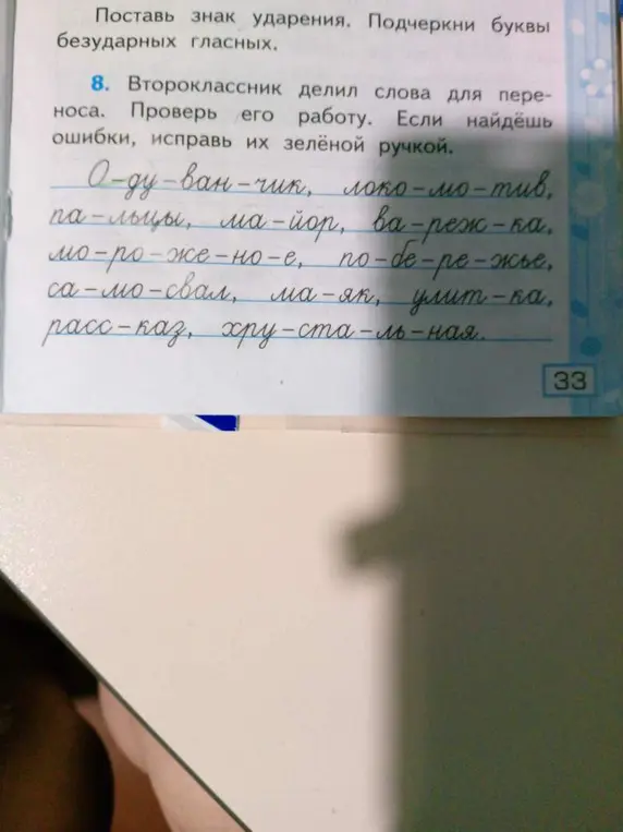 Поставь знак ударения и подчеркни буквы безударных гласных в словах.