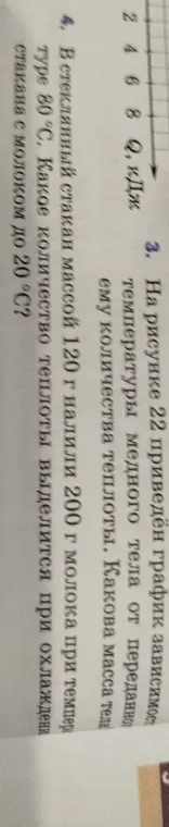 Вычисли количество теплоты, которое выделится при охлаждении стакана с молоком от 80°С до 20°C, если масса стакана 120 г и в него налили 200 г молока.