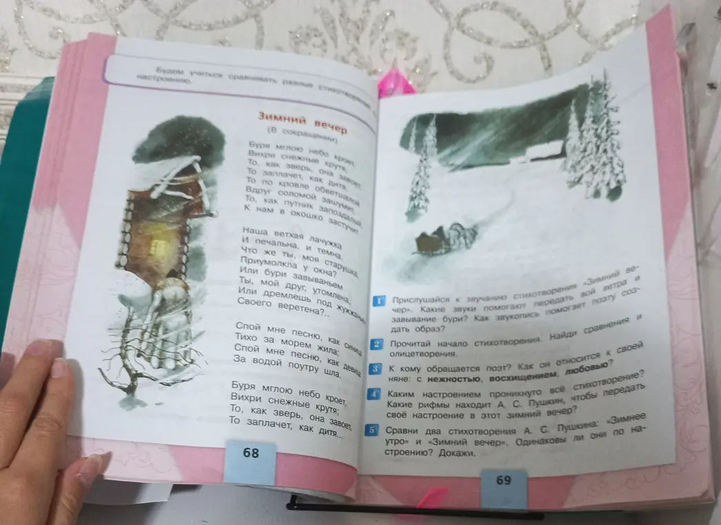 Ответь на вопросы по стихотворению «Зимний вечер»: