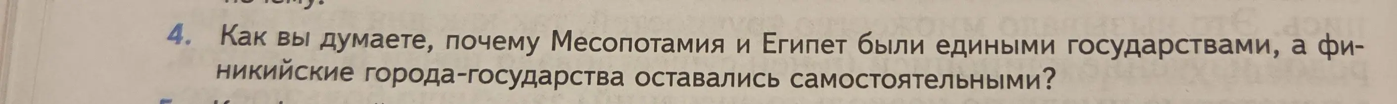 Объясни, почему Месопотамия и Египет были едиными государствами, а финикийские города-государства оставались самостоятельными?