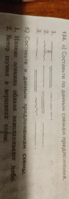 Составь по данным схемам предложения.