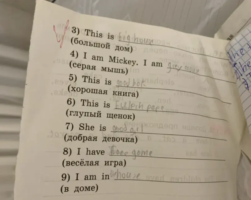 Исправь ошибки в английских предложениях.
