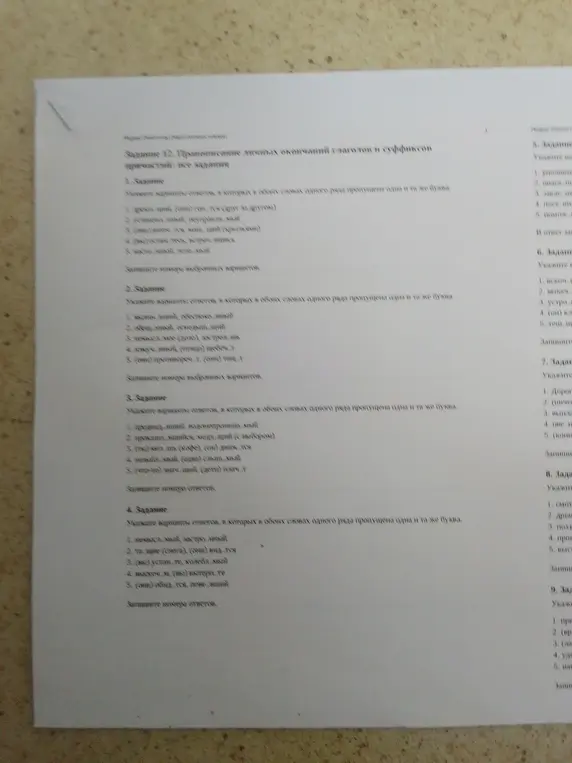 Выполни задания по русскому языку, в которых нужно определить, какую букву нужно вставить в словах каждого ряда, чтобы оба слова были грамматически правильными.